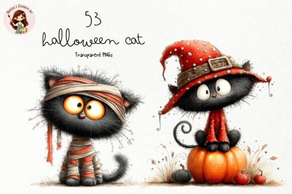 Download Cute Halloween Black Cat PNG Clipart - Cute Collection