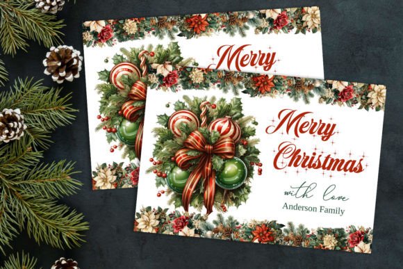 Download Retro Christmas Decoration Greeting Card - Card Collection