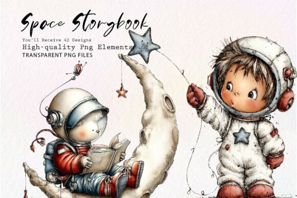 Download Cute Space Storybook PNG Clipart - Cute Collection