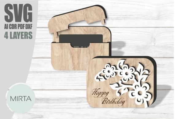 Download Floral Gift Card Holder Svg, Laser - Card Collection
