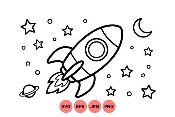 Download Cute Space Rocket Clipart Art - Cute Collection