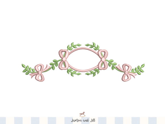 Download Foliage Bow Monogram Frame Embroidery - Premium Resources