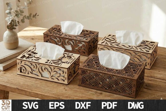Download Decorative Wooden Tissue Box SVG Set - Wooden Collection
