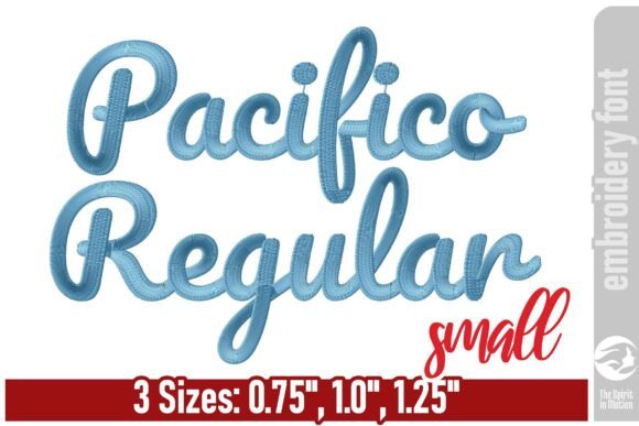Download Pacifico Regular Embroidery Font - S - Embroidery font Collection