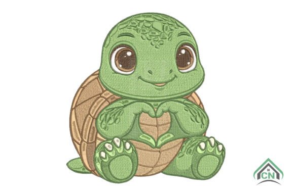Download Cute Turtle Love Embroidery Design - Cute Collection